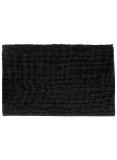 Buy Anti-Slip Rectangular Chenille Bath Mat Black 50 x 80 cm 138043J in Saudi Arabia