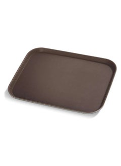 Buy Non Slip Plastic Slip Tray Rectangular Brown 40x55 cm in UAE