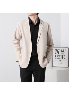 اشتري Shoulder Pad Small Suit Jacket Mens Korean-style Business Dress Casual Suit Black Plumpty Handsome Boys Fashionable TopKhaki Shoulder Pad Suit Khaki Shoulder Pad Suit في الامارات