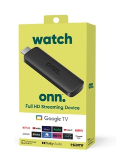 Buy Google Tv ONN Android TV 2K FHD Streaming Stick Black (New Version) in UAE