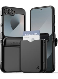 اشتري Terra Guard Modern Go Samsung Galaxy Z Flip 6 Case Cover Wallet with [Hinge Protection] and [2 Card Holder] Slot - Black في الامارات