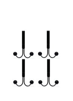 اشتري Over The Door Hooks for Clothes Metal Over The Door Hanger 2 Hooks Over Door Hooks for Hanging Coat Bag Robe Hat Scarf Black في الامارات