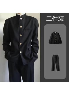 Buy Chinese tunic suit Japanese school uniform DK uniform Boys High Street rich handsome suit three-piece High sense fried street suit [Two-piece] suit + casual trousers in UAE