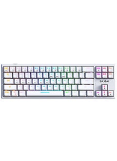 اشتري K71 Wired Mechanical Keyboard 71 Keys Gaming Keyboard with RGB Light Effect Blue Switch Detachable Data Cable White في الامارات