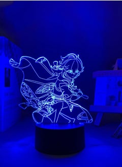 Buy Anime Lamp Genshin Impact Figure Night Light 3D Illusion Game Light for Bedroom Decor LED Light Atmosphere Bedside Kids Remote Control Genshin Kaedehara Kazuha in UAE