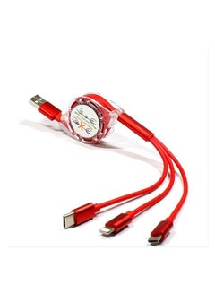 Buy 3 In 1 USB Charging Cable Red in Saudi Arabia