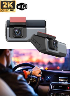 Buy 2K Car DVR Dash Cam Built-in WiFi GPS Navigation Night Vision Video Dashboard Mirror Monitor Parking Monitor car assecories in UAE