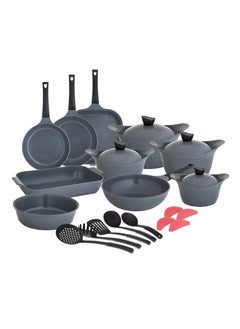 اشتري Lahoya Granite Cookware Set 23 Pieces Grey Color في السعودية