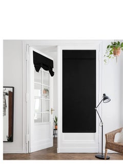 Buy 1 Panel French Door Curtains Privacy Blackout Curtains 26 X 68 Inch Black Room Darkening for Glass Door Thermal Insulated Tie Up Shades Window Bedroom in UAE