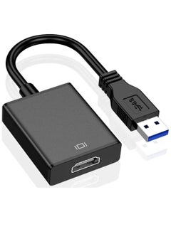 اشتري Ntech USB to HDMI Adapter, USB 3.0 / 2.0 to HDMI 1080P Full HD Video Audio Multi Monitor Converter Adaptor for PC Laptop Projector HDTV Compatible with Windows XP 7/8/8.1/10 (NO MAC & VISTA) في الامارات