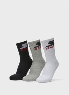 اشتري 3 Pack Logo Crew Socks في الامارات