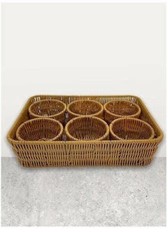 Buy Dry fruit serving tray set, brown, 26 cm in Saudi Arabia