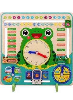 Buy Calendar Clock Weather Season Month Board Kids Educational Toy Clock Early Learning Toys in UAE