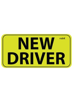 Buy New Driver Car Sign Vinyl Sticker, Large Text, Highly Reflective Caution Sticker for Beginner New Car SUV Van Drivers (Large 11x23cm) in UAE