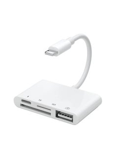 Buy SD Card Reader for iPhone/iPad,iPhone SD Card Reader,4 in 1 USB OTG Adapter for iPhone Compatible MicroSD/SD in UAE