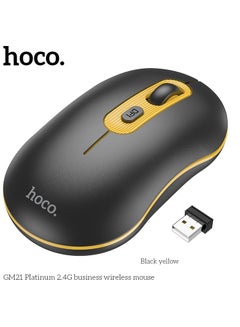 Buy Wireless Mouse For PC and Laptop Black/Yellow in UAE