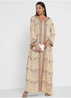 اشتري Geo Floral Printed Jalabiya في الامارات