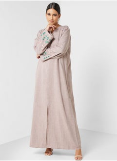 اشتري Embroidered Flared Sleeve Abaya في الامارات