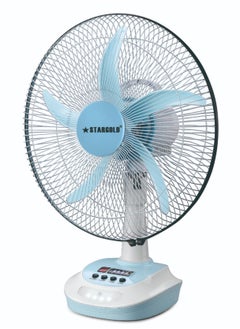 Buy Rechargeable Oscillating Fan 5 Speed With LED Light Fan 16inch 25W in UAE