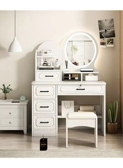 Buy Multifunctional Bedroom With Drawer Storage Dresser 137*80*40 cm in UAE