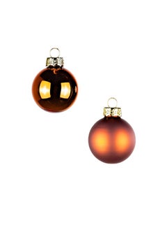 اشتري Gulf Flowers Glass Christmas Balls – Plain, 20 Pcs, Brown Ornament for Tree & Holiday Decoration في الامارات