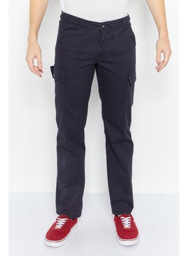 Buy Men Slim Fit Plain Chino Pants, Navy in Saudi Arabia