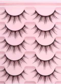 Buy Manga Lashes 10 Pairs Natural Look Fluffy False Eyelashes That Look Like Individual Cluster Lashes Soft Wispy Manhua Eyelashes (6D75) in Saudi Arabia