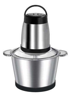 اشتري 3L Electric Food Chopper/Meat Processor Vegetable Onion Grinder chopping machine steel bowl, 2 Speed Setting, Detachable Stainless Steel Quad 4 Blades, Power Rating 1200 Watt Silver في الامارات