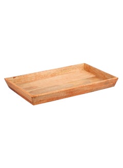 Buy DuraServe Acacia Wood Serving Tray 35cm Long Elegant Decorative Platter For Breakfast Bed Lunch Dinner Patio Ottoman Coffee Table in UAE