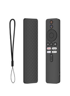 Buy Silicone Case for XIAOMI MI Box S Silicone Protective Case for Xiaomi Mi TV Box S (2nd Gen) Remote 2nd Gen Stick Remote Control Anti Slip Silicone Protective Skin Cover with Lanyard (Black) in UAE