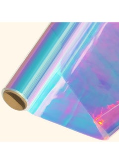 Buy 34In X 50Ft Iridescent Cellophane Wrap Roll Extra Wide Iridescent Film Cellophane Wrap Rainbow Colored Cellophane Wrap Iridescent Cellophane Roll For Gift Baskets Crafts Candy Gifts Flowers in UAE