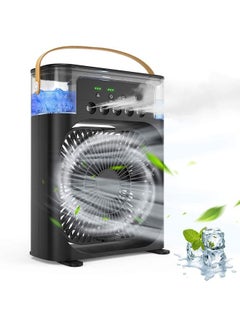 Buy Portable Air Conditioner Fan with 3 Wind Speeds,600ML Personal Cooling Fan,Air Cooler with 7 Colors Light,Ice Air Cooler Fan,5 Sprays for Small Room,Office, Dorm,Car,Camping Tent,Desktop in Saudi Arabia
