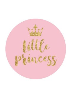 Buy Pink Little Princess Crown Stickers Gold Glitter Girl Baby Shower Or Birthday Party Circle Sticker Labels 2 Inch Round 40Pack in UAE