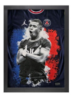 Buy Mbappe PSG Framed Poster 50x40cm in UAE