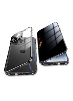 اشتري Anti Peeping Case for iPhone 14 Pro Max, 360 Degree Front and Back Privacy Tempered Glass Cover, Anti SPY Screen, Anti Peep Magnetic Adsorption Metal Bumper for iPhone 14 Pro Max (Black) في الامارات