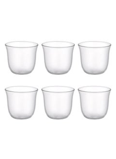 Buy 6-Piece Borosilicate Glass Cup 80Ml Clear in Saudi Arabia