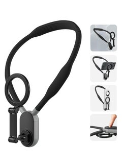 Buy Magnetic Neck Mount for Phones, Neck Cell Phone Holder POV/Vlog Selfie Mount Hand Free Phone Neck Holder Chest Stand Strap Video Recording for iPhone 15 14 13 12 Seires Android Phones Black in UAE