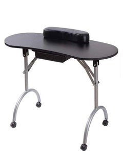 Buy Portable Manicure Table With Arm Rest And Drawer Black in Saudi Arabia