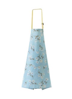 Buy Waterproof Floral Print Kitchen Apron Blue/White/Brown 68 x 70centimeter in Saudi Arabia