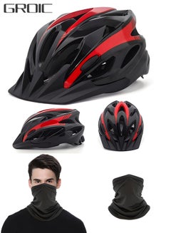 Buy Bike Helmet with Neck Scarf Removable Sun Visor Mountain & Road Bicycle Helmets for Men Women Adult Cycling Helmets,Outdoor Sports Safety Protection Equipment in Saudi Arabia