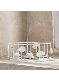 Buy Alena Metal Leaf 3 Tealight Holder with Glass Votive 30 x 12 x 12 cm in Saudi Arabia