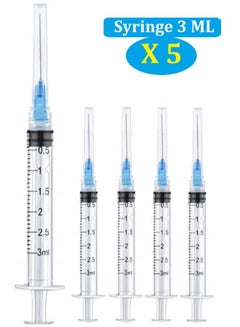 Buy Medical Disposable Syringe 3ML With Needle Individually Sealed 5 Pieces in Saudi Arabia