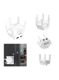 Buy WiFi Extender, Azonee Signal Amplifier Repeater - 6 Antennas/Three Modes/1200Mbps/2.4+5G Dual Band Coverage up to 10000 sq.ft, Long Range Wireless Internet Repeater for Home House (UK White) in UAE