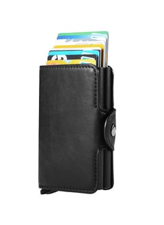 Buy Wallet for Men Credit Card Holder Automatic Pop Up Wallet with RFID Leather Slim Card Case Front Pocket Anti-theft Travel Thin Wallets Metal Money Organizers in Saudi Arabia