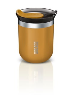 Buy Octaroma CLASSICO Vacuum Insulated Mug (180ml) - Double Wall Stainless Steel Coffee Travel Tumbler w/ Leakproof Drinking Lid, Reusable, Washable, BPA-Free, Hot & Cold - Yellow in UAE