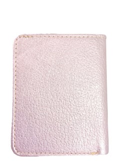 Buy Premium Sheep Leather Card Holder Wallet for Women Soft Metallic Baby Pink Leather ID Card & Credit Card Slots Fashionable Ladies Wallet in UAE
