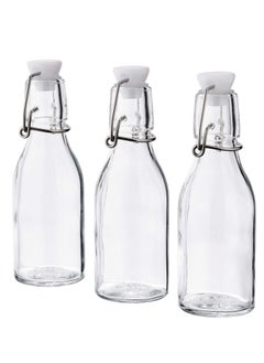 Buy Korken Bottle with stopper clear glass pack of 3 Bottles in Egypt