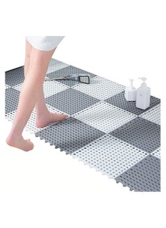 اشتري 16 PCS Interlocking Drainage Mat, Bathroom Shower Mat, Non Slip Drainage Floor Tiles, Rubber Bathmats with Drain Holes for Bathroom, Kitchen, Pool, Wet Areas, Each 30CM x 30CM في السعودية