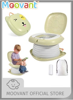 اشتري Portable Toddler Potty Training Seat Foldable Travel Potty Chair Travel Small Potty Emergency Artifact Toilet for Car, Camping, Outdoor, Indoor Green في السعودية