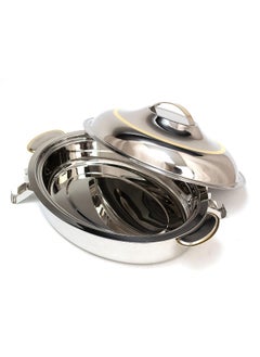 Buy Stainless Steel Insulated Samina Oval Shape Hotpot With Lid Lock Holder in UAE